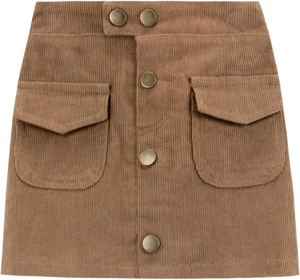 WELAKEN Girls and Toddler's Corduroy Short Mini Skirt