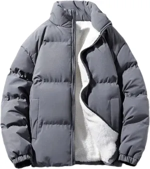 Winter Men Jacket Autumn Warm Fleece Thickened Cotton Padded Windproof Plus Size Jackets Stand Collar Casual Coat