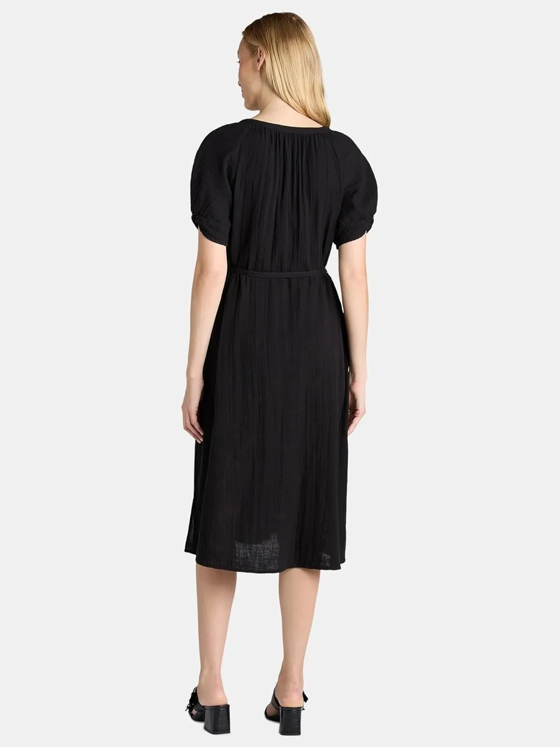 Women Dresses Summer Dress Womens and Womens Plus Cotton Double Cloth Midi Dress