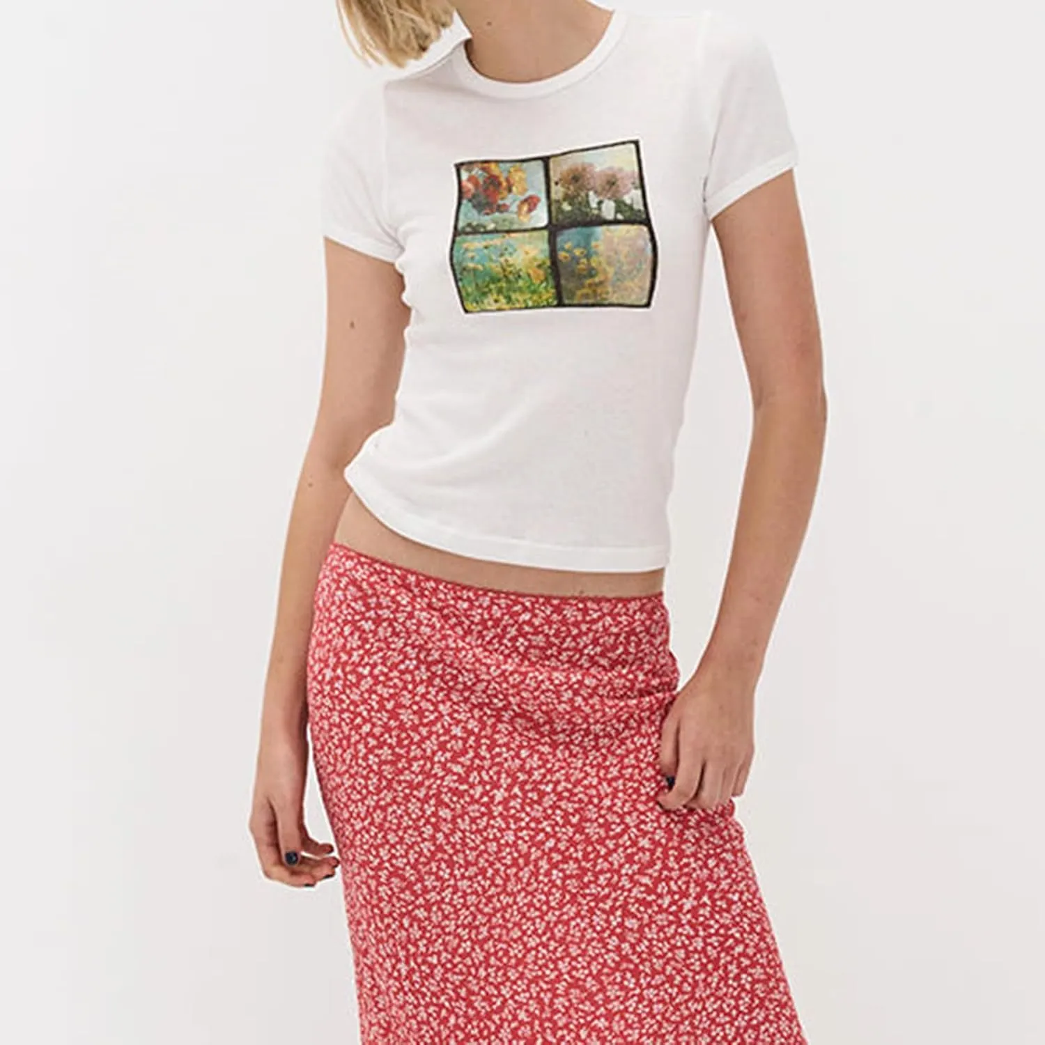 Women Graphic Baby Tees Vintage Cute Aesthetic Tops Y2K Fruit Printed 90s Crop Top Summer Cropped T Shirt