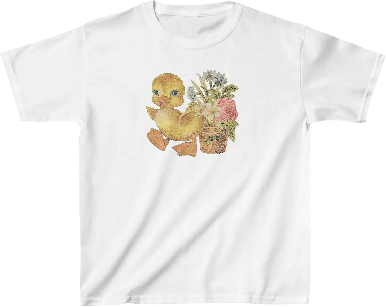 Women Graphic Baby Tees Vintage Cute Aesthetic Tops Y2K Fruit Printed 90s Crop Top Summer Cropped T Shirt