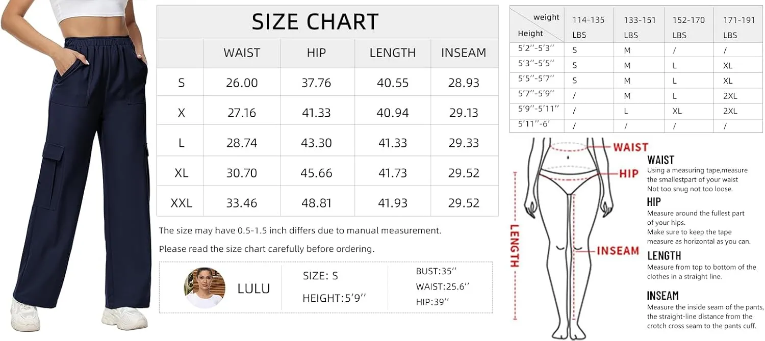 Women Wide Straight Leg Pants Trendy Y2k Streetwear Cargos Twill Utility Pant with 6 Pockets