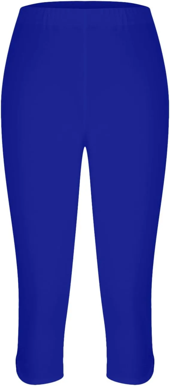 Womens Keyhole Crop Trousers Stretch High Waist Yoga Capri Leggings Casual Comfort Capris Workout Sport Cropped Pant