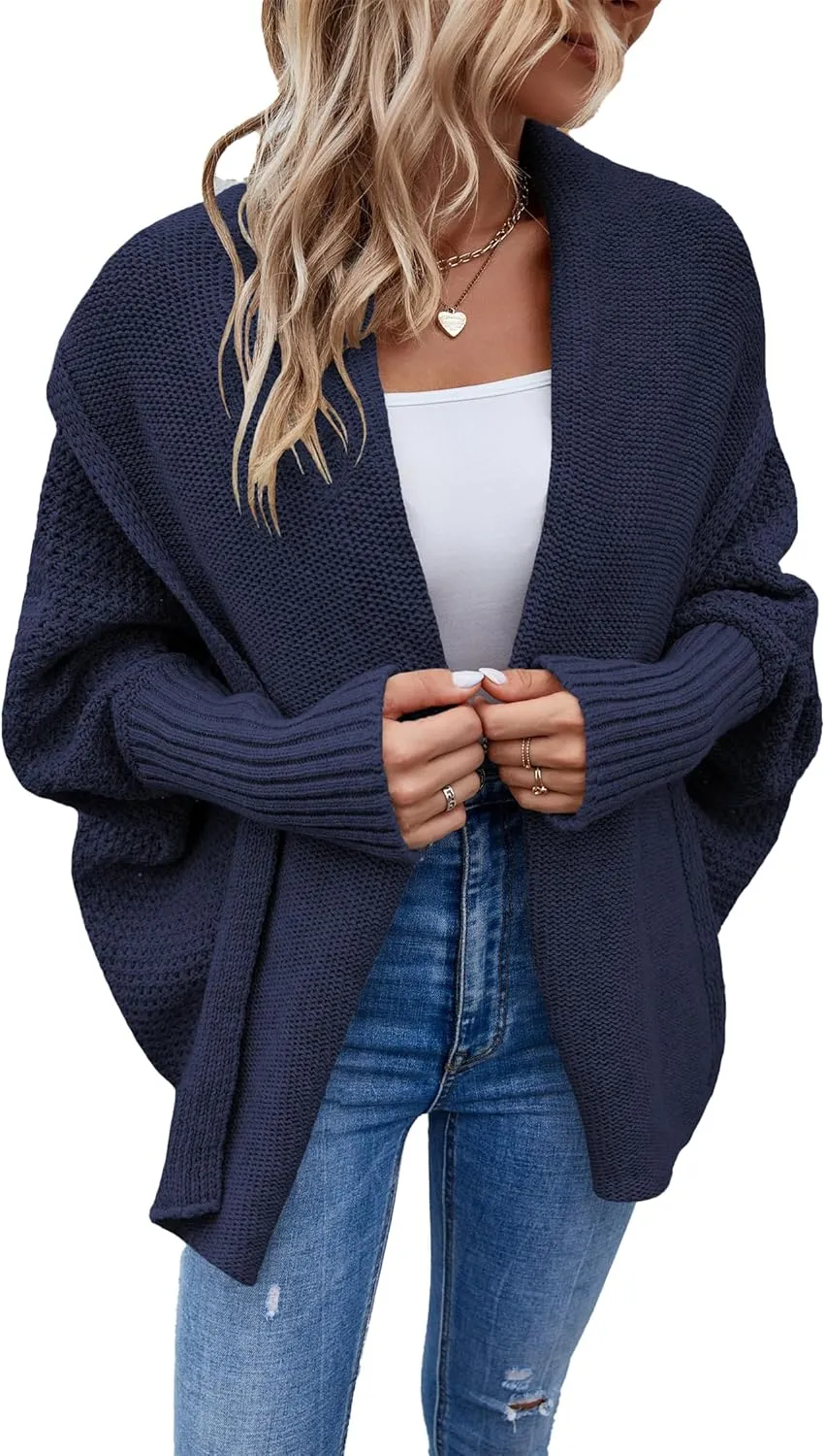 Women's Long Sleeve Open Front Chunky Warm Cardigans Pullover Sweater Blouses
