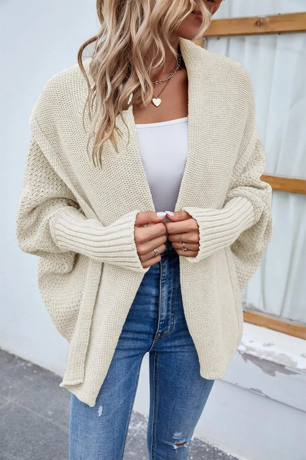 Women's Long Sleeve Open Front Chunky Warm Cardigans Pullover Sweater Blouses