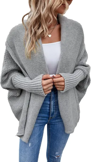 Women's Long Sleeve Open Front Chunky Warm Cardigans Pullover Sweater Blouses