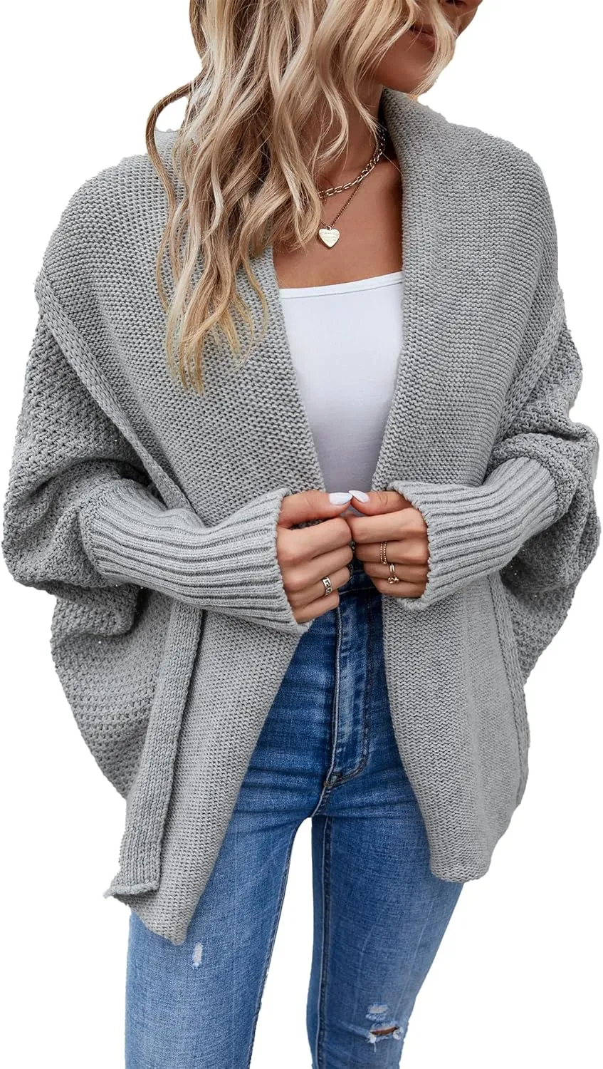 Women's Long Sleeve Open Front Chunky Warm Cardigans Pullover Sweater Blouses