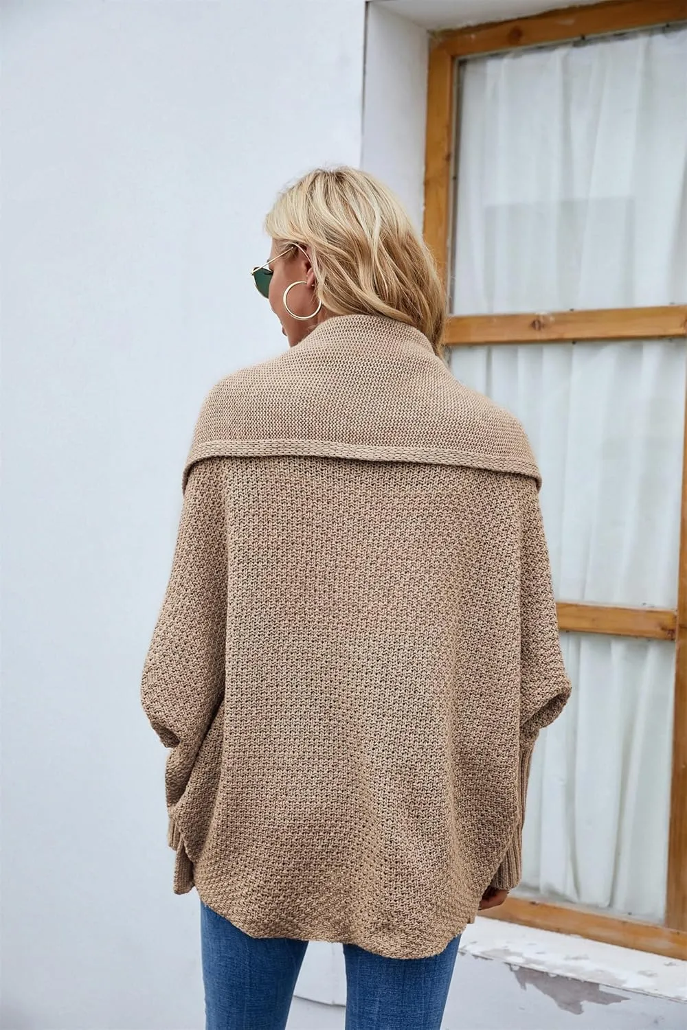 Women's Long Sleeve Open Front Chunky Warm Cardigans Pullover Sweater Blouses