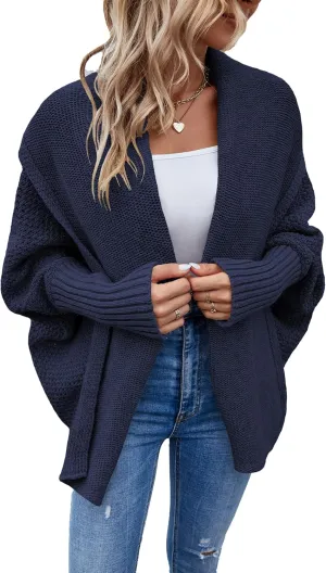 Women's Long Sleeve Open Front Chunky Warm Cardigans Pullover Sweater Blouses