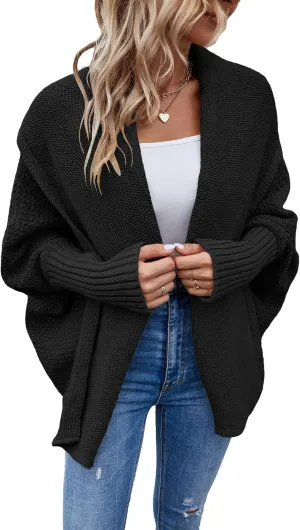 Women's Long Sleeve Open Front Chunky Warm Cardigans Pullover Sweater Blouses