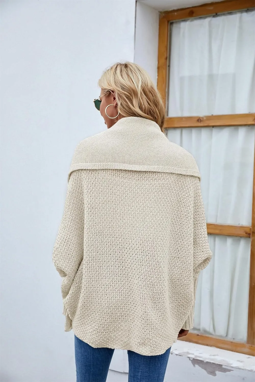 Women's Long Sleeve Open Front Chunky Warm Cardigans Pullover Sweater Blouses