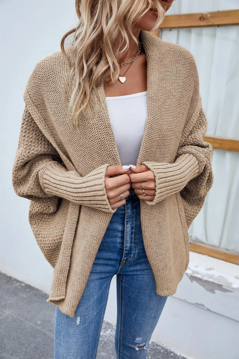 Women's Long Sleeve Open Front Chunky Warm Cardigans Pullover Sweater Blouses