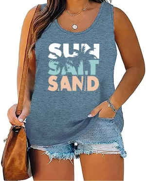 Women's Plus Size Summer Pineapple Sunglasses Tank Tops Hawaiian Graphic Printed Tees Sleeveless Vacation T Shirt Blouse Top