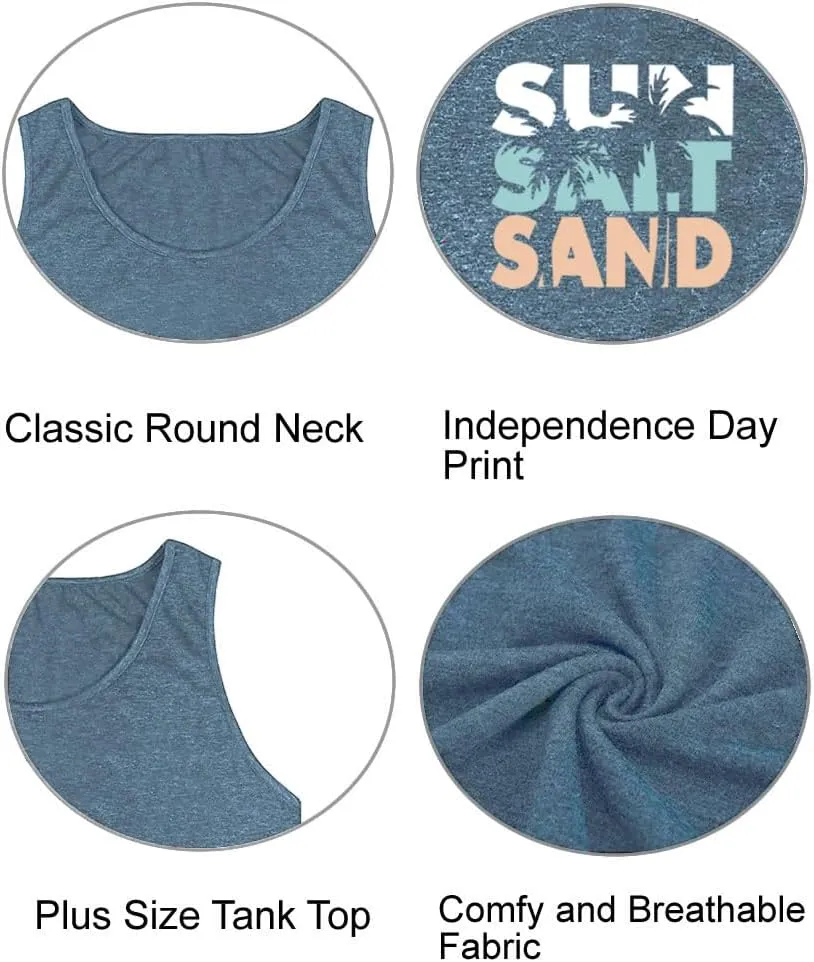 Women's Plus Size Summer Pineapple Sunglasses Tank Tops Hawaiian Graphic Printed Tees Sleeveless Vacation T Shirt Blouse Top
