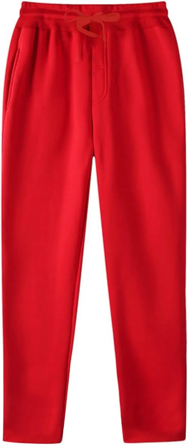Workout Sweatpants for Men, Comfort Cargo Pants with Pockets, Casual Fleece Joggers Baggy Athletic Wide Leg Track Pants
