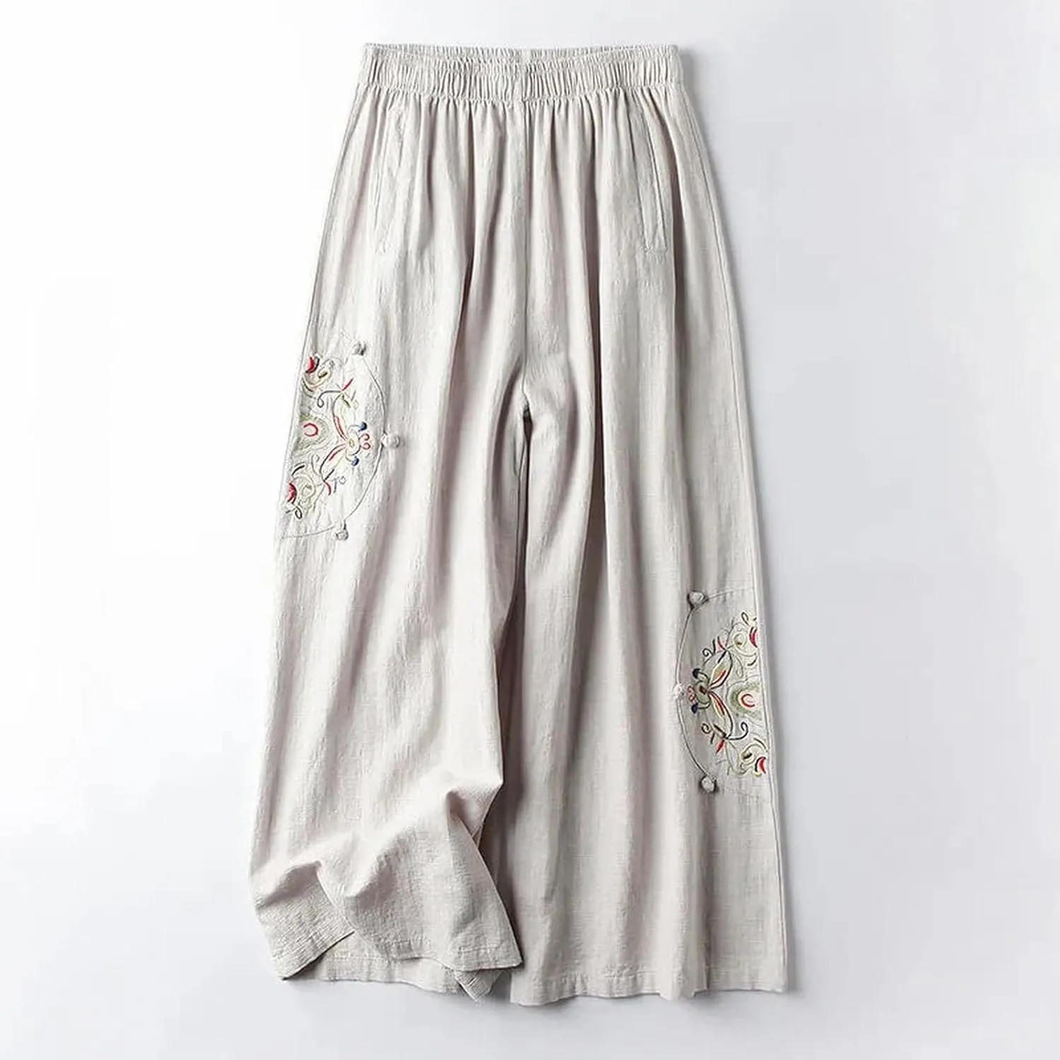 Yoga Pants Women Wide Leg Casual High Waist Loose Pants Straight Stretchy Lightweight Comfort Trousers with Pockets